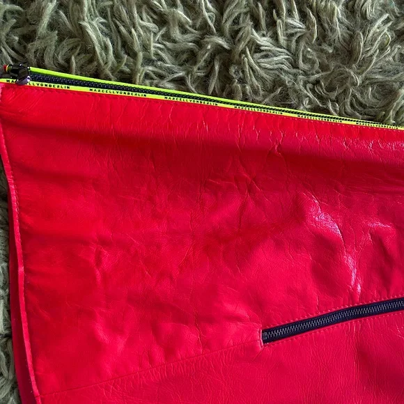 MARCELL VON BERLIN red coated leather skirt US SZ 6